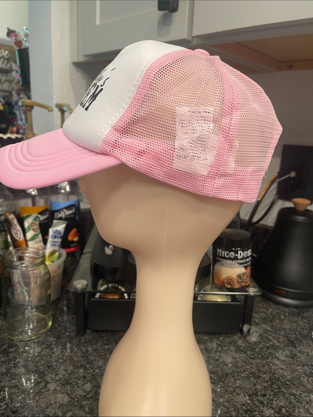New - Pink & White 'Somebody’s Problem' Trucker Hat - Picture 3 of 5